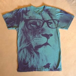 Nerd Lion with Glasses All Over Print Graphic